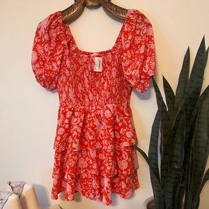ENTRO SMOCKED ROMPER DRESS NWT